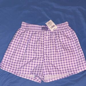 Kukomi Purple Checkered Women's Shorts